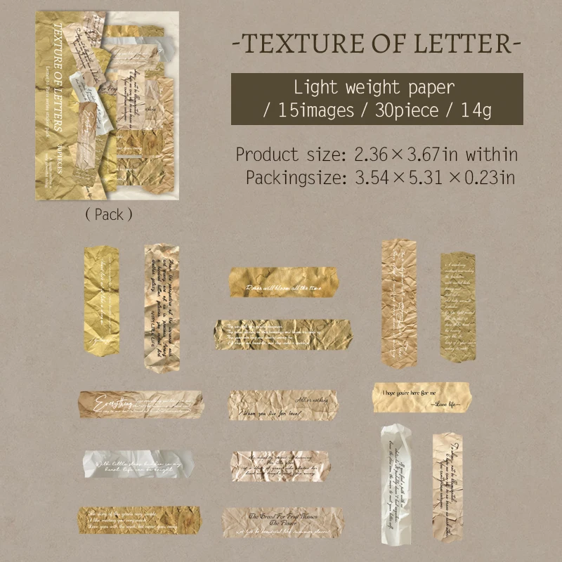 Sticker - Letter To Paris Series Vintage English Text Landscaping 