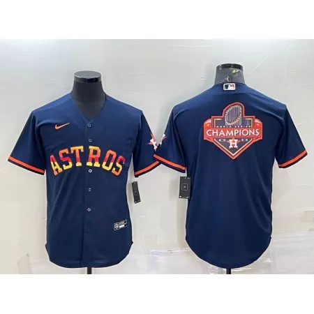 Men's Houston Astros Navy 2022 World Series Champions Team Big Logo Cool Base Stitched Jersey TEHB