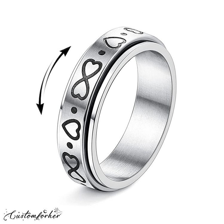 Simple Heart-shaped Rotating Titanium Steel Decompression Ring