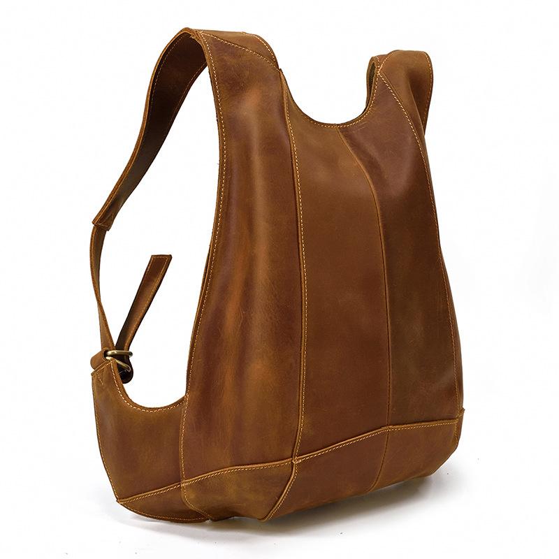 Handmade Crazy Horse Leather Men's Backpack