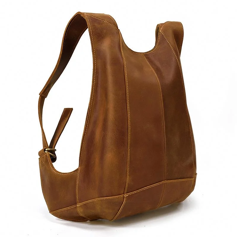 Handmade Crazy Horse Leather Men's Backpack