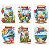 6pcs Glass Bottle Landscape-11CT Stamped Cross Stitch 15*17cm/5.91*6.69in