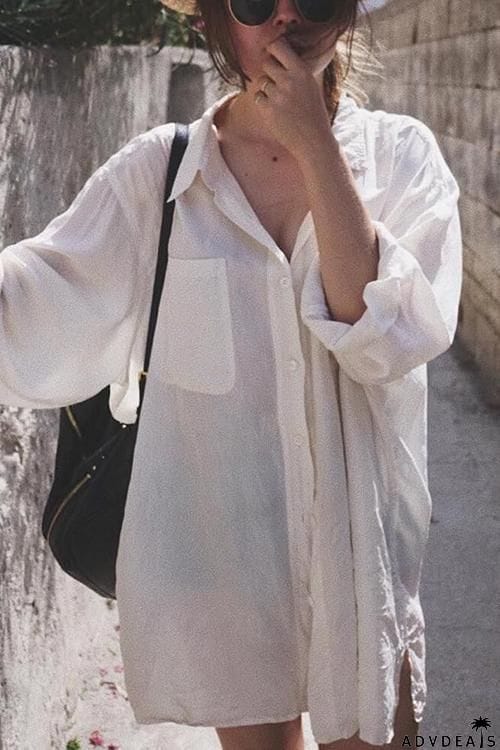 Versatile Button Cover Shirt