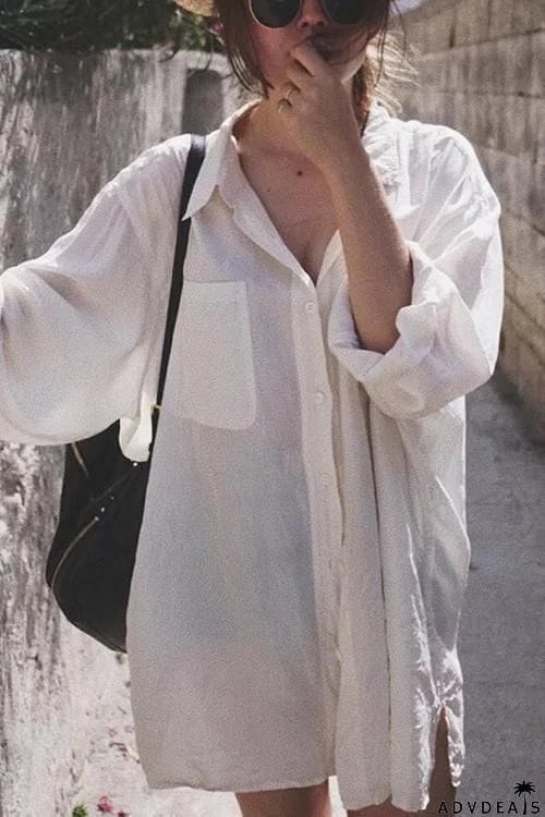 Versatile Button Cover Shirt