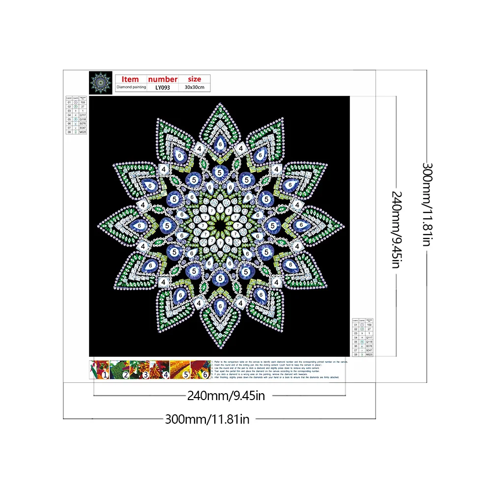 Diamond Painting - Partial Special Shaped Drill - Mandala(Canvas|30*30cm)