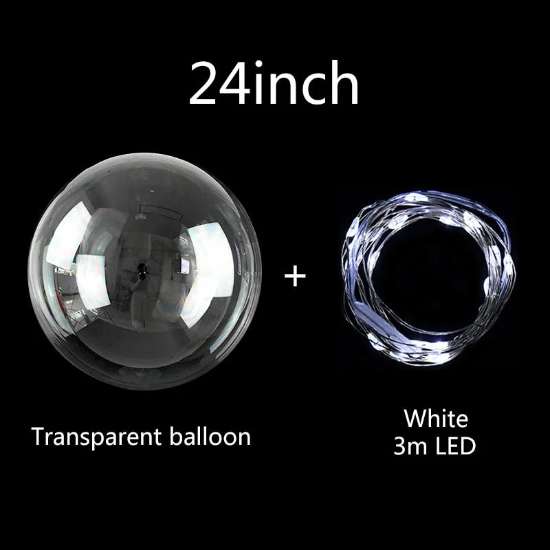 1Set Led Balloon With Column Stand Luminous Transparent Bobo Balloons Stand LED String Lights Wedding Birthday Party Decoration