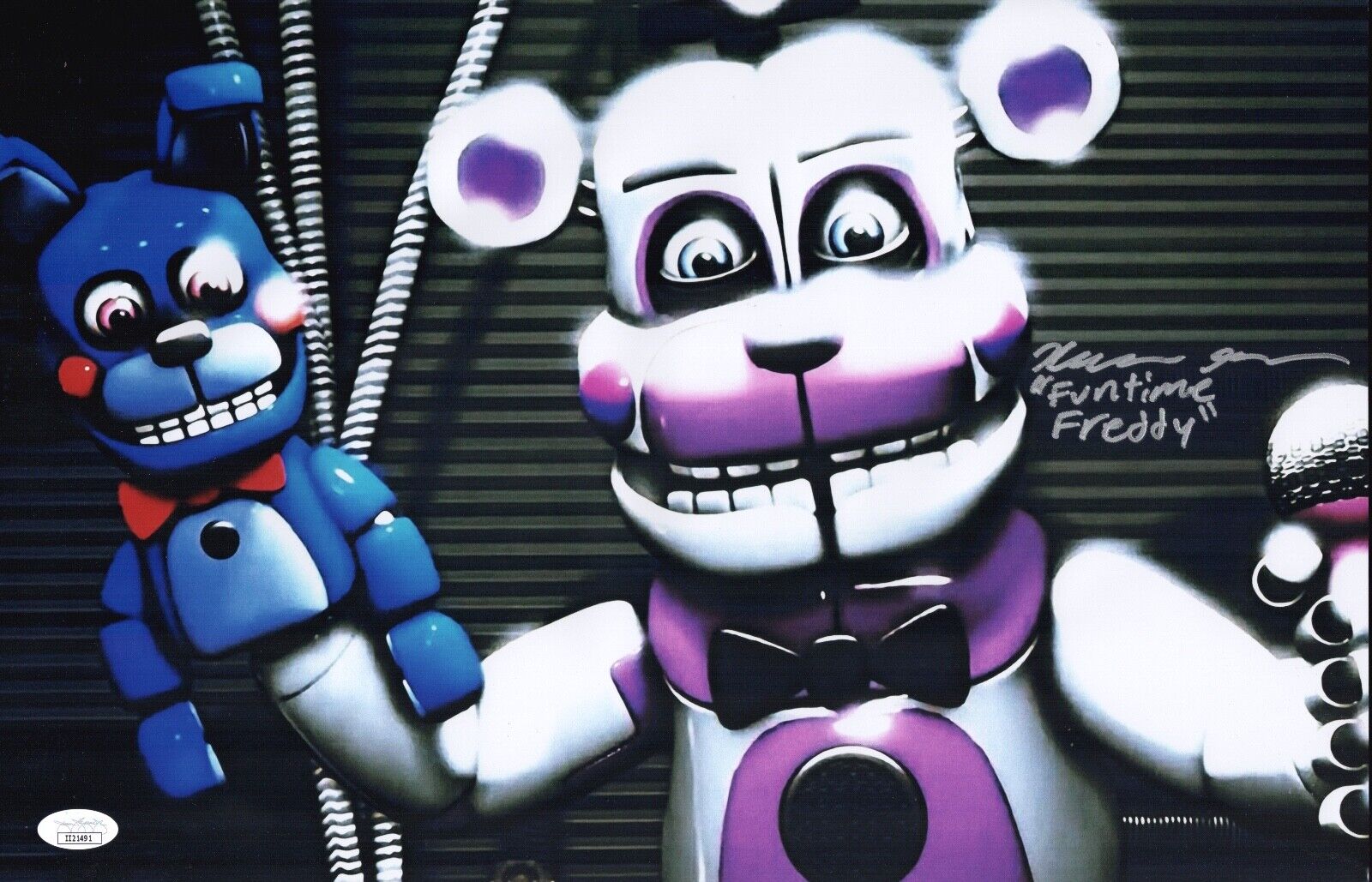 KELLEN GOFF Signed FUNTIME FREDDY 11x17 Photo Poster painting Five Nights Autograph JSA COA Cert