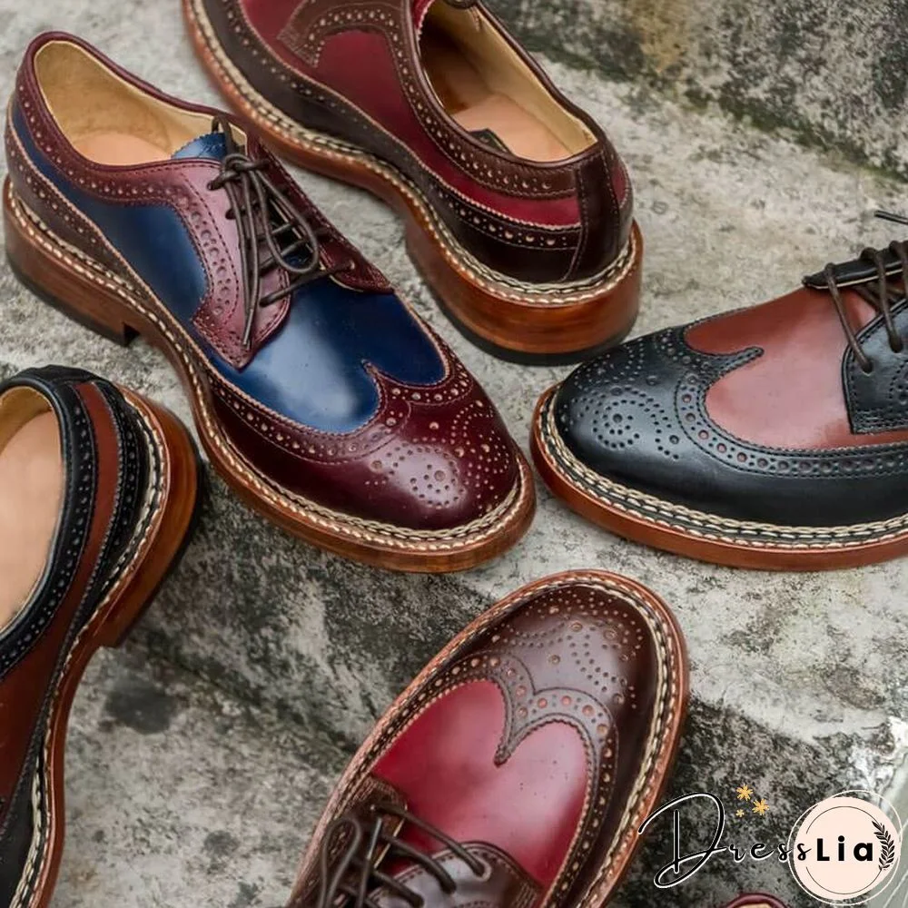 Handmade Genuine Calf Leather Oxford Shoes