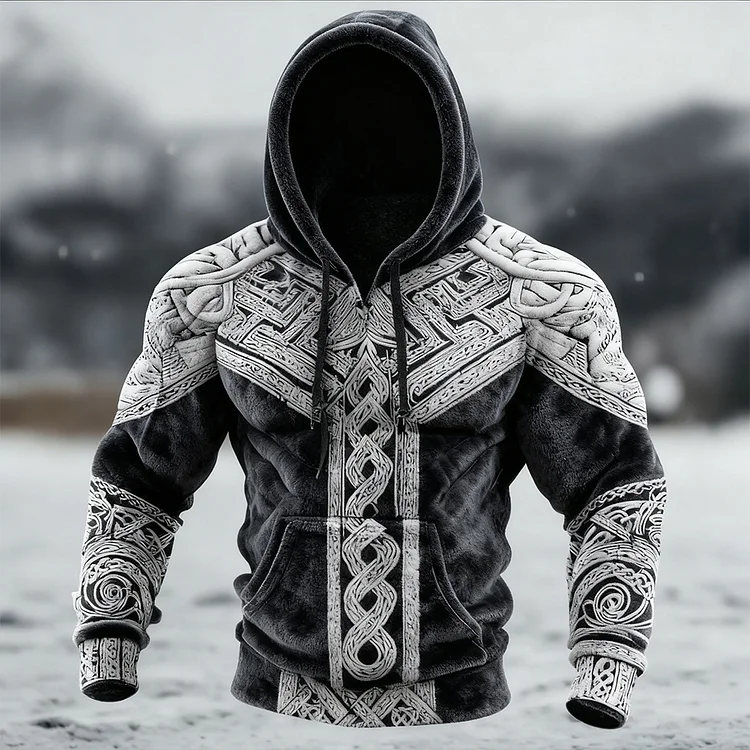 Men's Vintage Viking Inspired Celtic Cozy Plush Hoodie