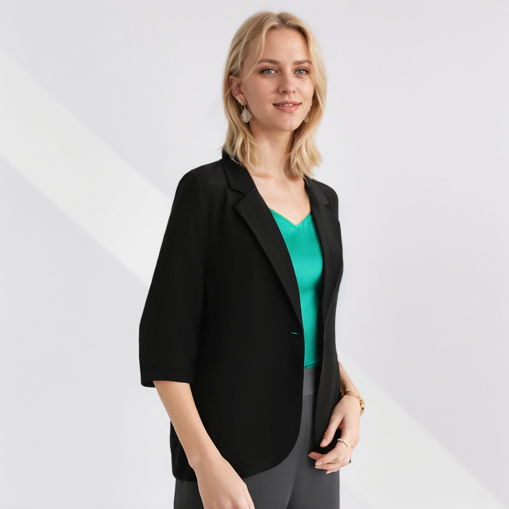Commuting Black Silk Blazer REAL SILK LIFE