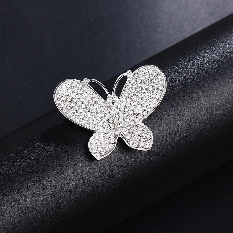 Elegant Pin Leaf Flower Butterfly Alloy Plating Inlay Rhinestones Pearl Women’S Brooches