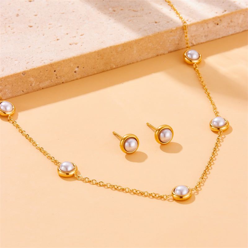 Women Fashion Chain Stainless Steel Electroplating Jewelry Sets