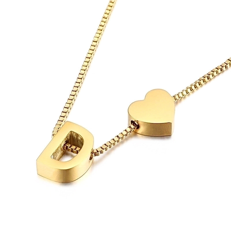 Titanium Steel 18K Gold Plated Korean Style Plating Letter Necklace
