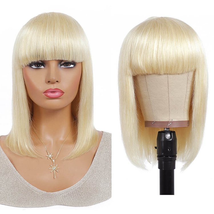 613 Blonde Lace Front Wigs with Bangs Human Hair