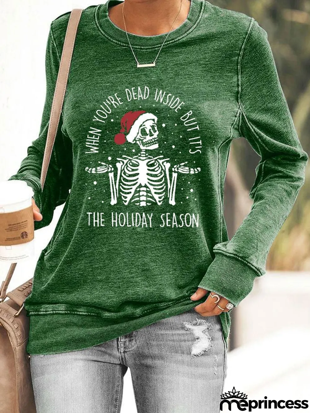 Women's When You're Dead Inside But It's The Holiday Season Print Sweatshirt