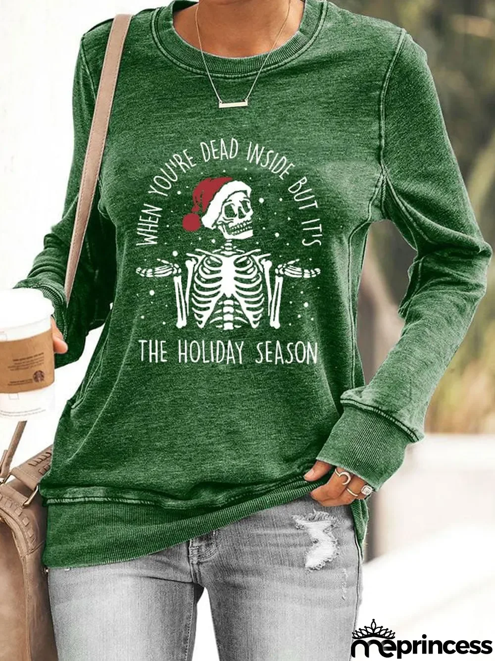 Women's When You're Dead Inside But It's The Holiday Season Print Sweatshirt