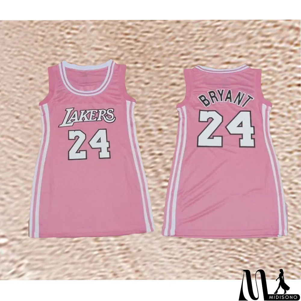 MidiSono - Casual Sports Printed Mini Jersey Dress