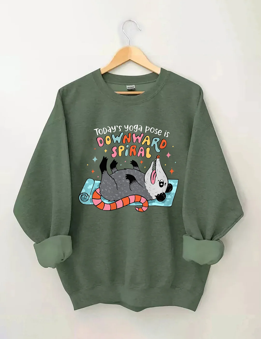 Today's Yoga Pose Is Downward Spiral Possum Sweatshirt