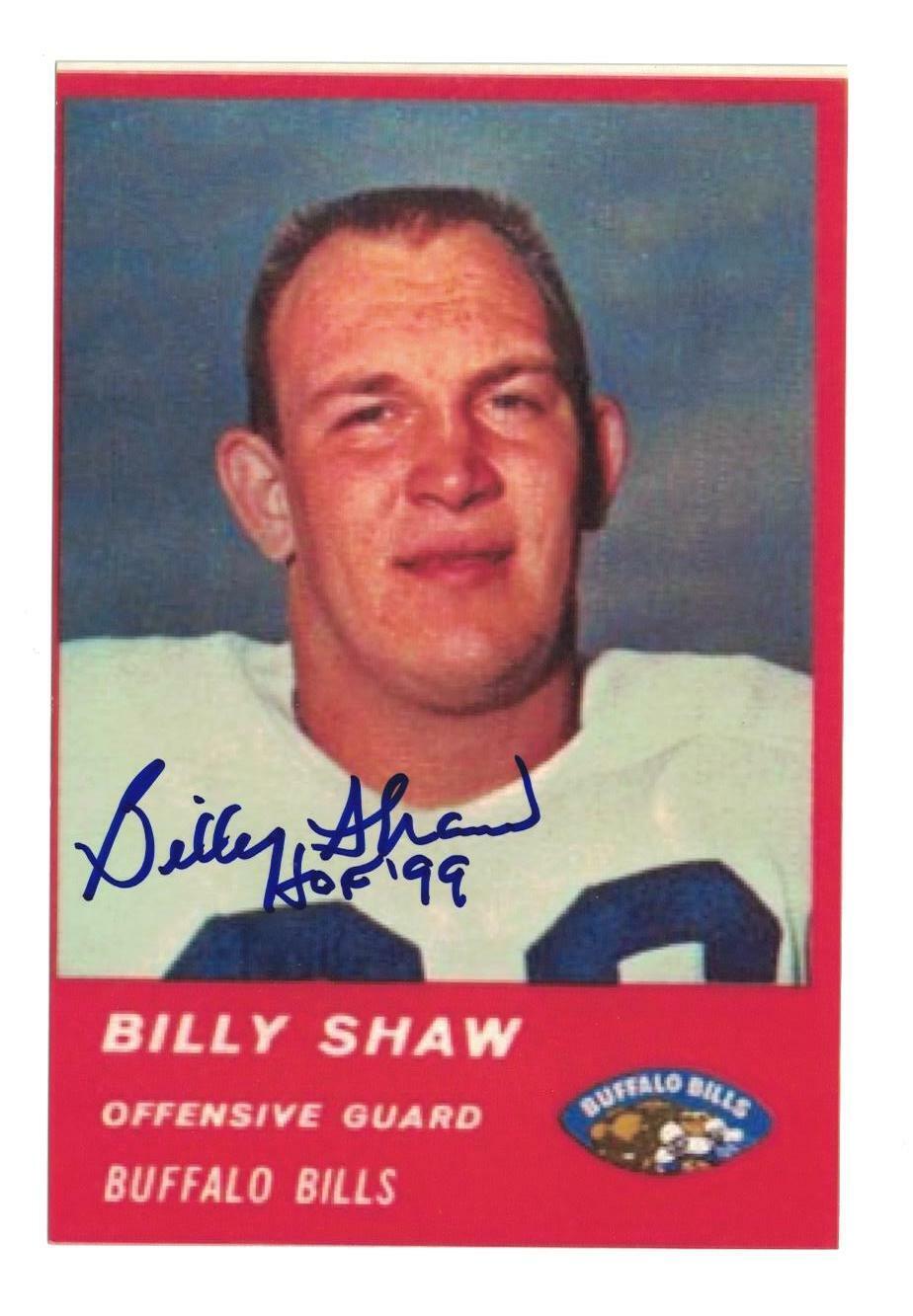 Billy Shaw Signed Autographed 4 x 6 Photo Poster painting Buffalo Bills HOF 99 A