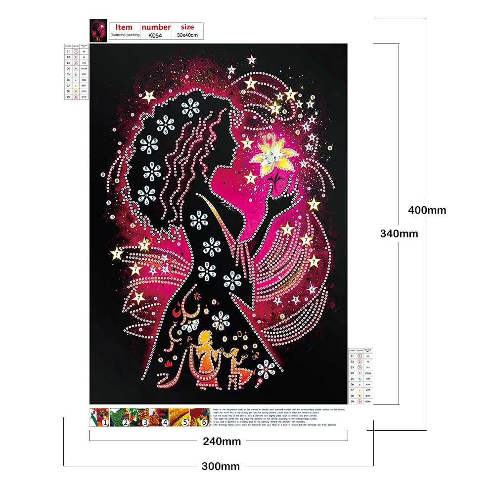 Special Shape Diamond Painting 30*40cm - Silhouette Princess