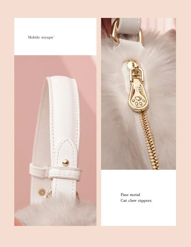 Fluffy Silver British Shorthair Cat Bag Cat Purse