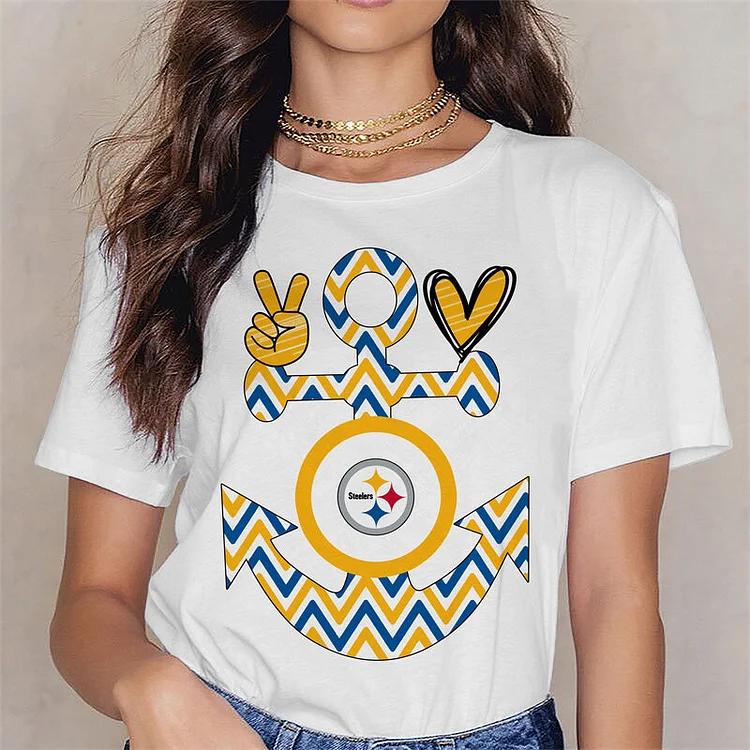 Pittsburgh Steelers Women's White Relaxed T-Shirt