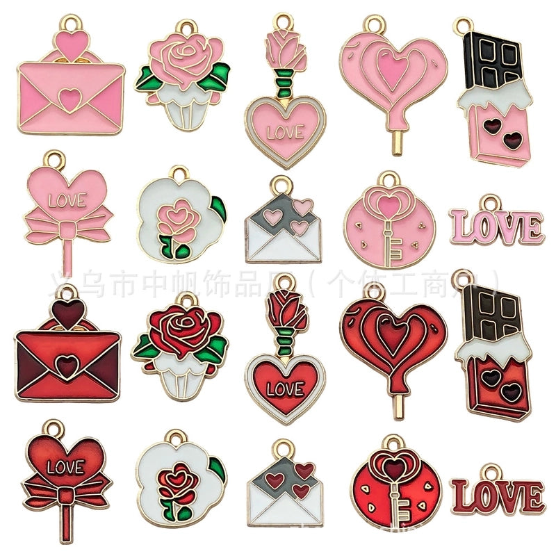 1 Piece 13*30mm 15x25mm 31x24mm Zinc Alloy XOXO Letter Heart Shape Pendant Jewelry Accessories