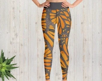 pornhint Pornhint Yoga Leggings, Monarchs On a Mission leggings, Awesome butterfly leggings, Monarch butterfly leggings, gift for mom, Matching mommy and me