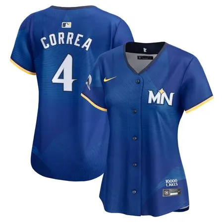 Women's Minnesota Twins #4 Carlos Correa  Royal 2024 City Connect Limited Jersey