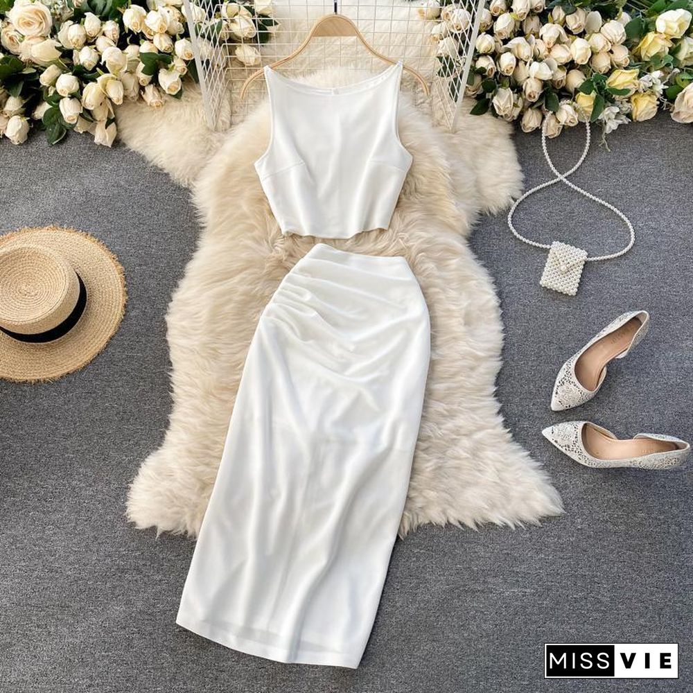 Temperament Sleeveless Two-Piece Set P15884