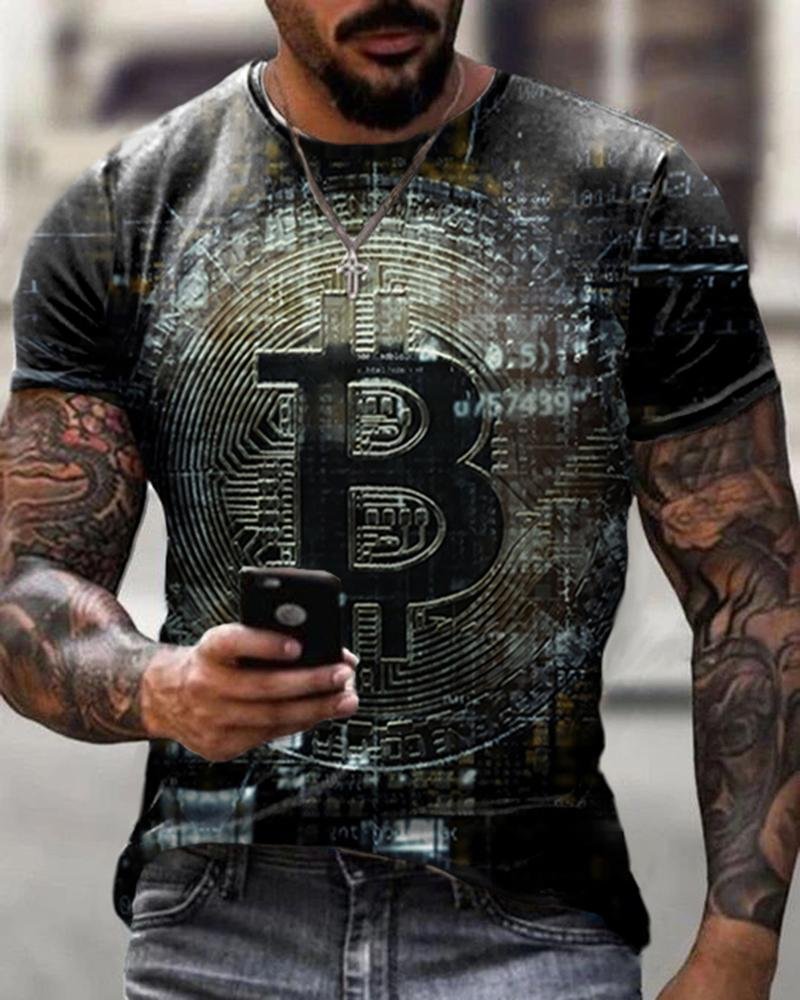 Men Print Casual T-shirts-23