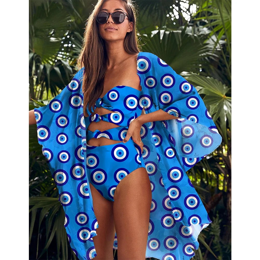 Beach Wear Print Bikini Swimwear Women Wrap Skirt Swimsuit High Waist 2020 Cover Up Sexy Sarong plage Beach Wear Bathing Suit