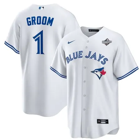 Men's Toronto Blue Jays  #1 Groom 2025 World Series White Home Replica Jersey