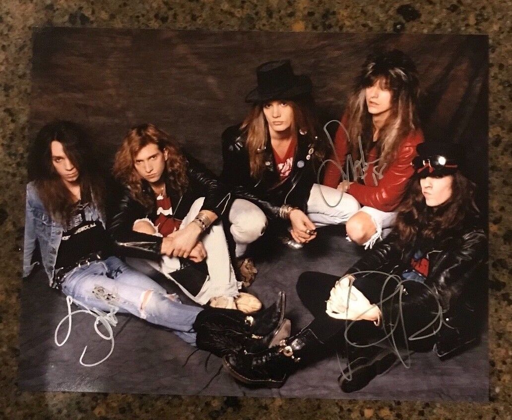 * SKID ROW * signed autographed 11x14 Photo Poster painting * SNAKE SABO, HILL, BOLAN * 2