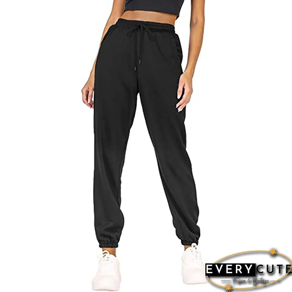 Black Loose Sports Running Pants