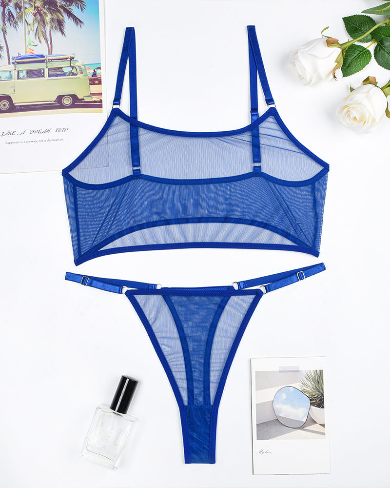Lovingerie - Mesh See-Through Camisole Bra Set