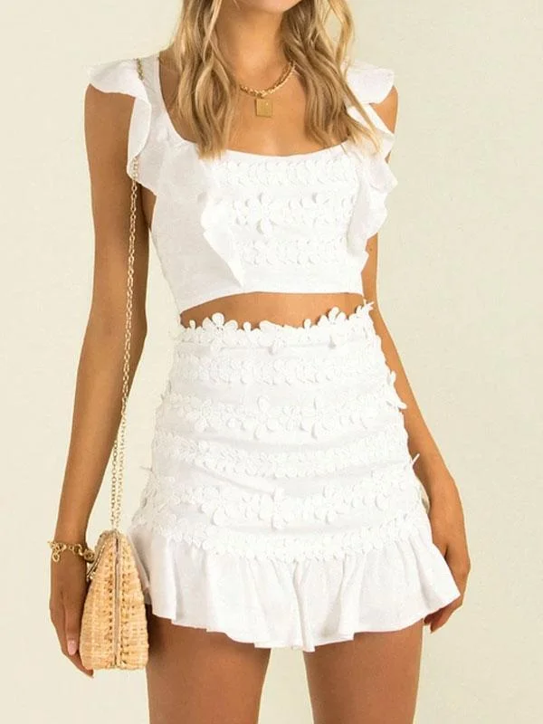 White fabric crop top