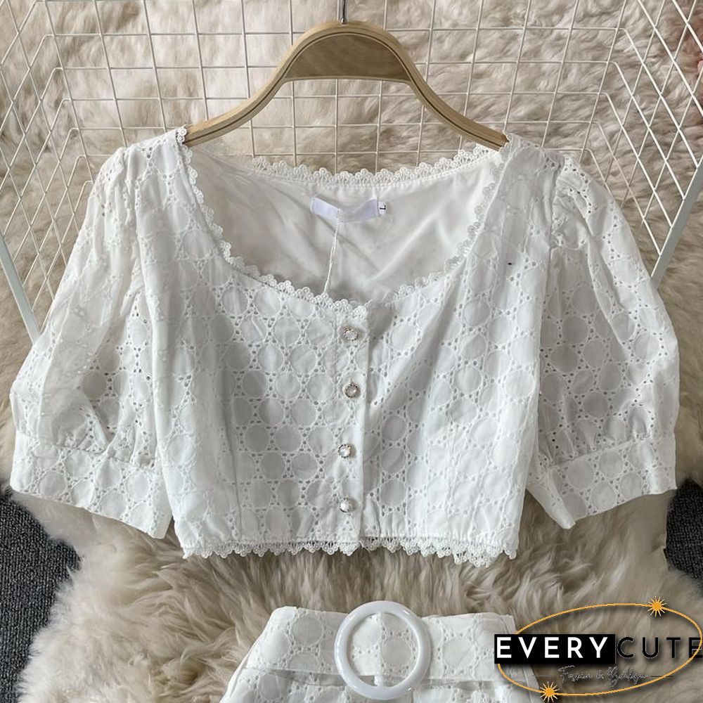 Square Collar Two-Piece Set P15460