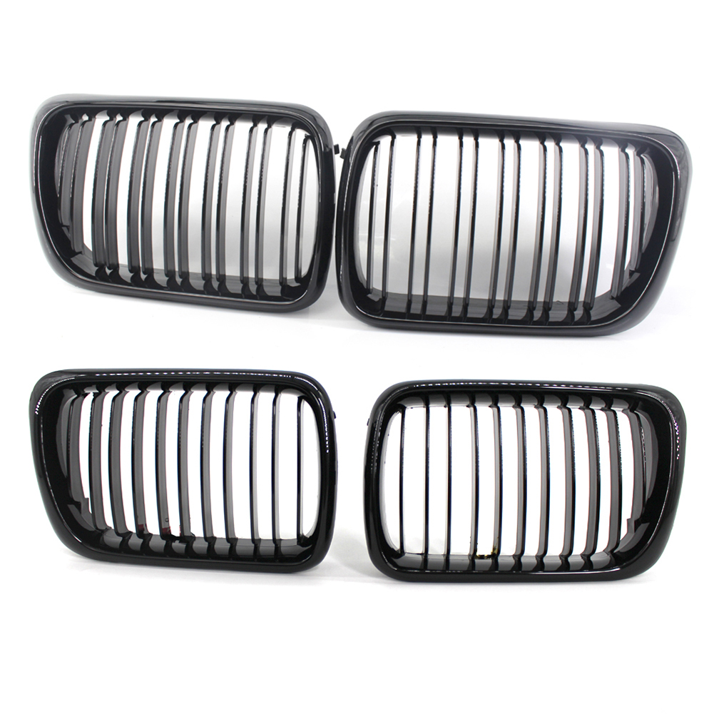 

Front Kidney Grille Grill for BMW E36 3 Series M3 1997-1999 Gloss Black, Double line, 501 Original