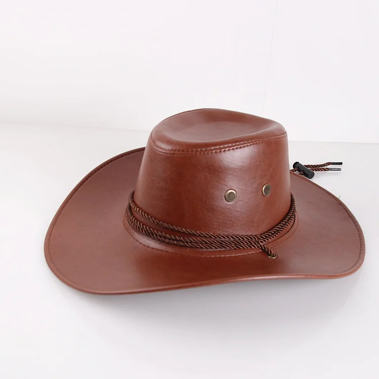 Bullhide Denim Hat Western Cowboy Hat Men's Imitation Leather Big Brim Sun Hat