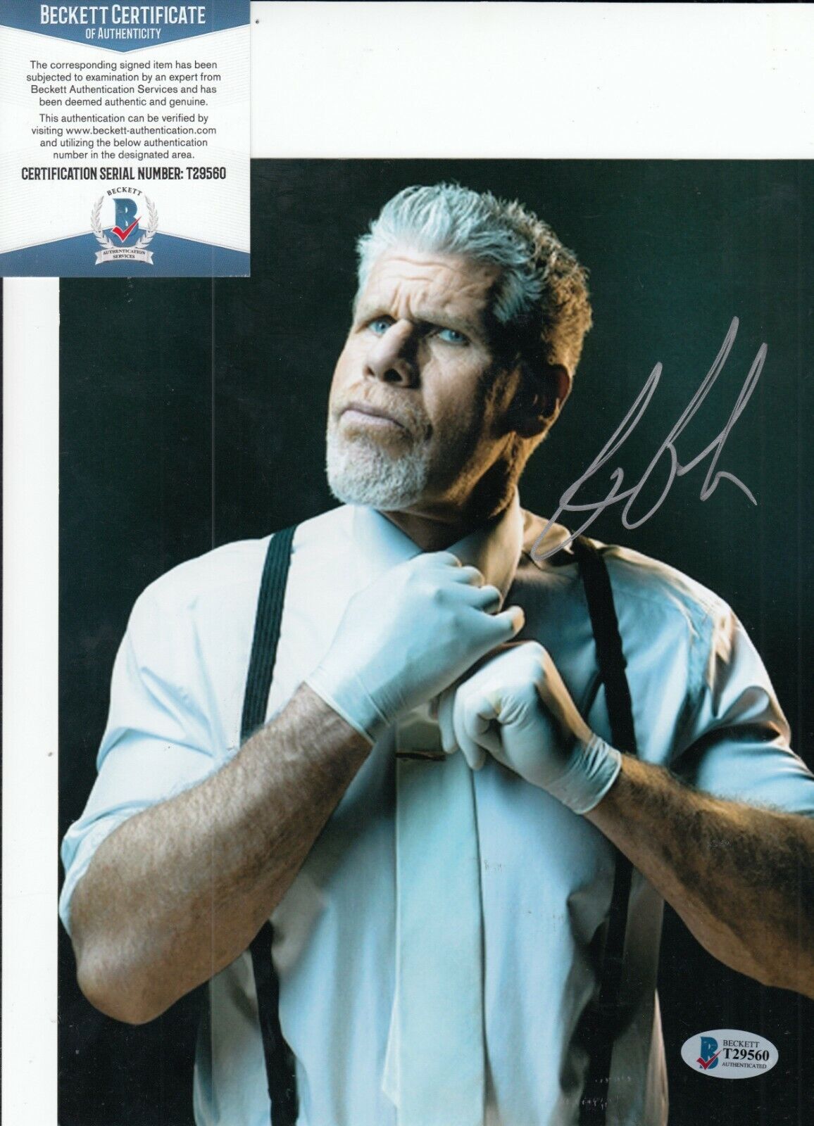 RON PERLMAN signed (SON OF ANARCHY) Clay Morrow 8X10 Photo Poster painting BECKETT BAS T295560