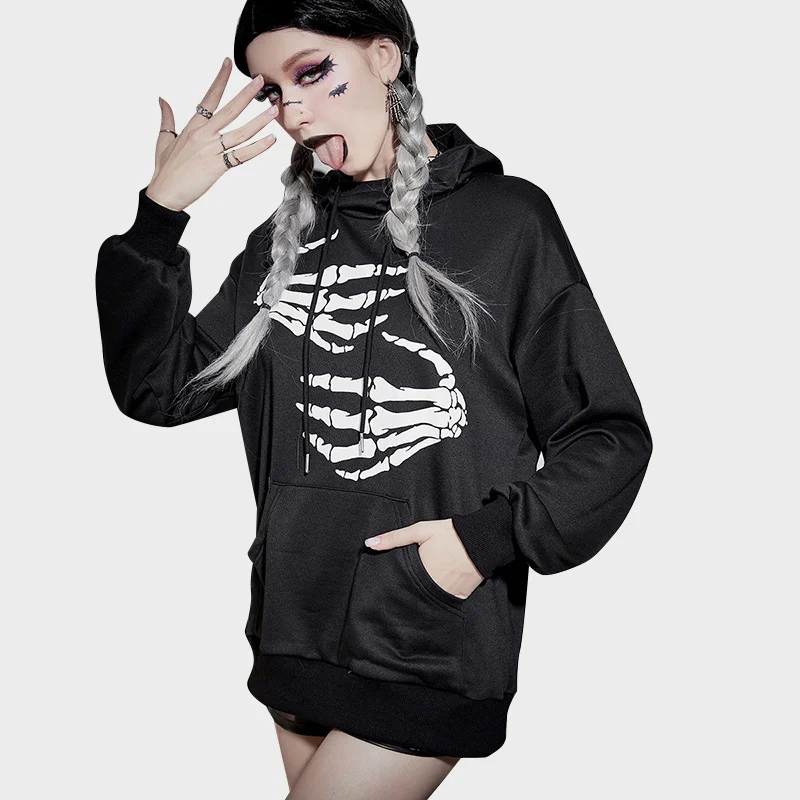 Hipster Skeleton Turtleneck Sweatshirt & Hoodie