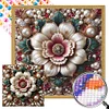 5D DIY Full Round Drill Partial AB Diamond Painting Pearl Flower Wall Art45x45cm