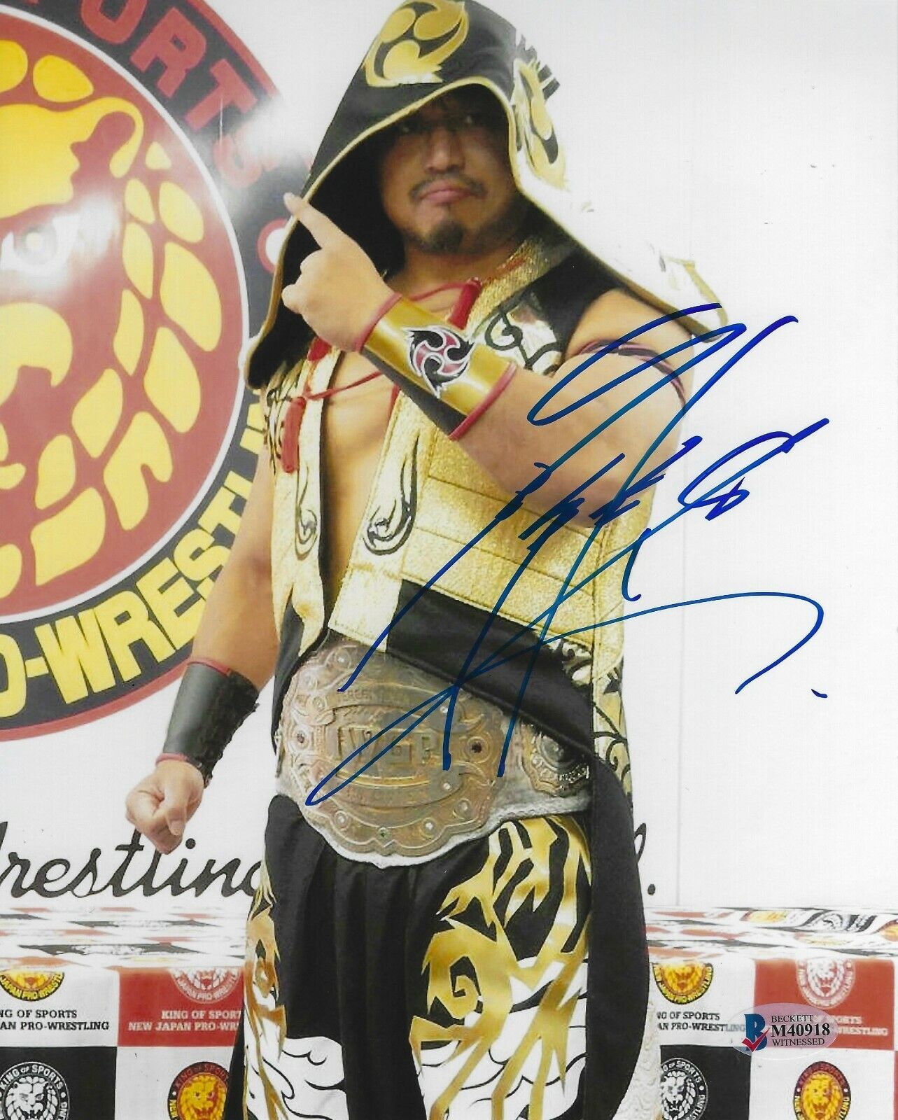 Hirooki Goto Signed 8x10 Photo Poster painting BAS COA New Japan Pro Wrestling Picture Autograph