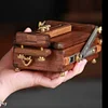 Mini Black Walnut Oil Painting Box Watercolor Box