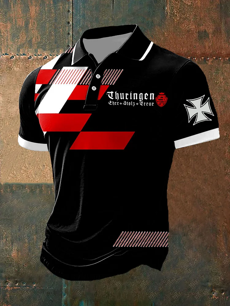 Herren-Polo-Shirt Thü ringen ehre stolz treu