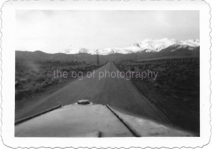 CAR POV Vintage SMALL FOUND Photo Poster painting bw AMERICAN ROAD Original Portrait JD 012 1 V