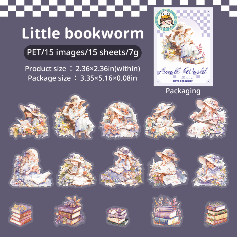 PET Sticker - Small World Series Kawaii Girl Character Landscape 