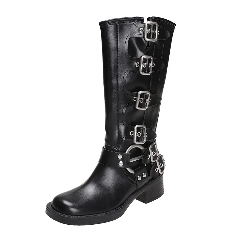 Churchf Churchf Boots Women's Fall / Winter 2024 New Thick Heel Brown But Knee Fashion Western Cowboy Boots Round Head High Boots
