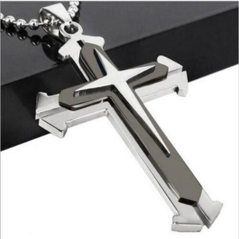 Hip-hop Retro Cross Metal Plating Gold Plated Men’s Pendant Necklace